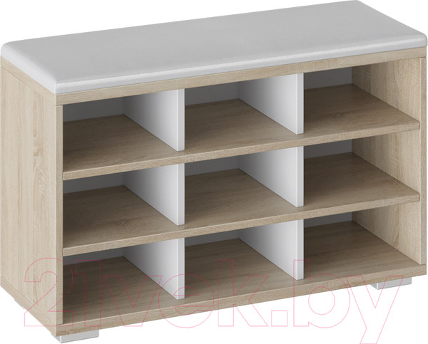 Изображение товара Тумба в прихожую ТриЯ Тип 10 (дуб сонома/белый ясень)