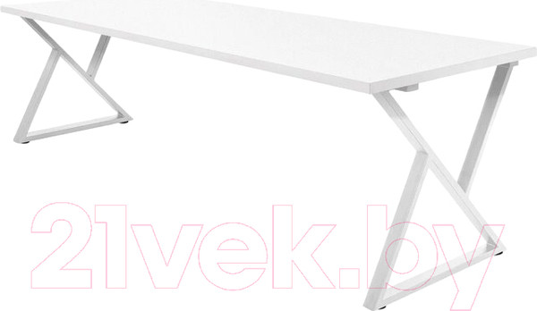 Изображение товара Обеденный стол Millwood Дели Л 160x80x75 (белый/металл белый)