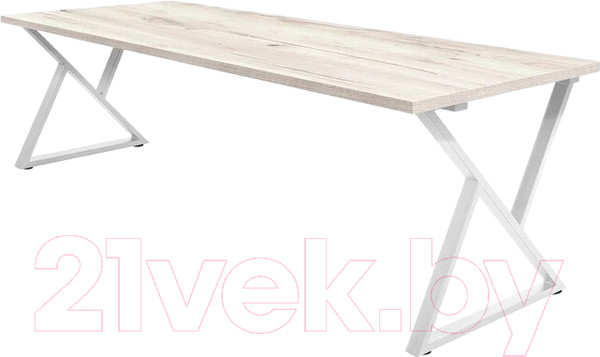 Изображение товара Обеденный стол Millwood Дели Л 160x80x75 (дуб белый Craft/металл белый)