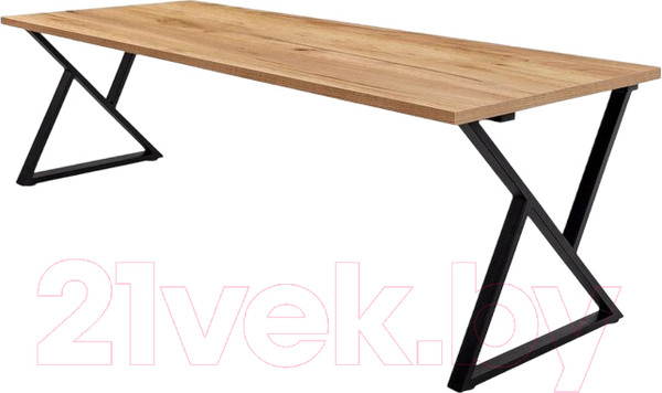 Изображение товара Обеденный стол Millwood Дели Л 160x80x75 (дуб золотой Craft/металл черный)