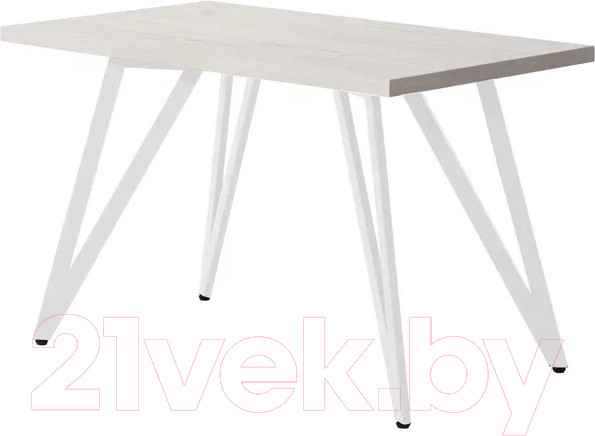 Изображение товара Обеденный стол Millwood Женева-2 Л 120x70x75 (дуб белый Craft/металл белый)
