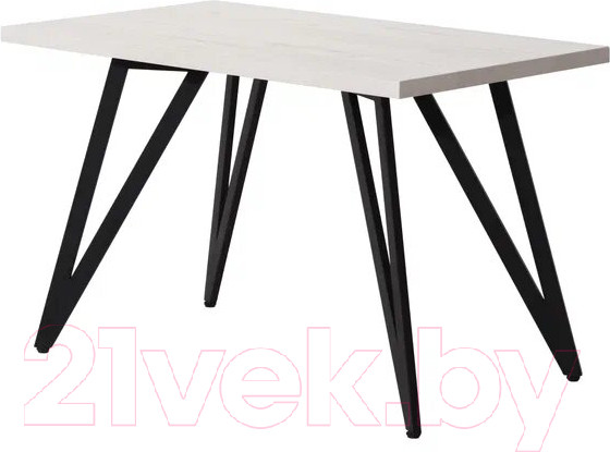 Изображение товара Обеденный стол Millwood Женева-2 Л 120x70x75 (дуб белый Craft/металл черный)
