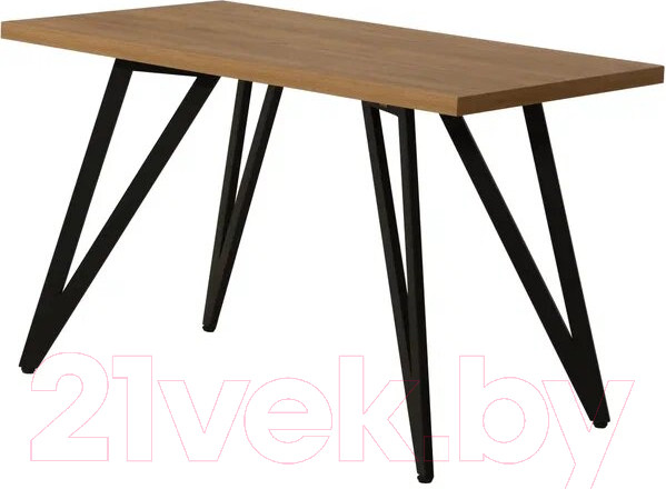 Изображение товара Обеденный стол Millwood Женева-2 Л 120x70x75 (дуб золотой Craft/металл черный)