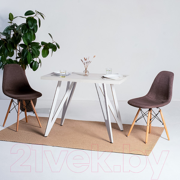 Изображение товара Обеденный стол Millwood Женева-2 Л 130x80x75 (белый/металл белый)