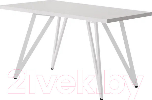 Изображение товара Обеденный стол Millwood Женева-2 Л 160x80x75 (белый/металл белый)