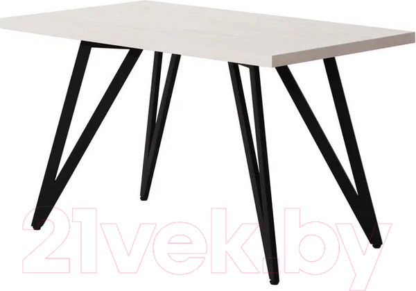 Изображение товара Обеденный стол Millwood Женева-2 Л 160x80x75 (дуб белый Craft/металл черный)