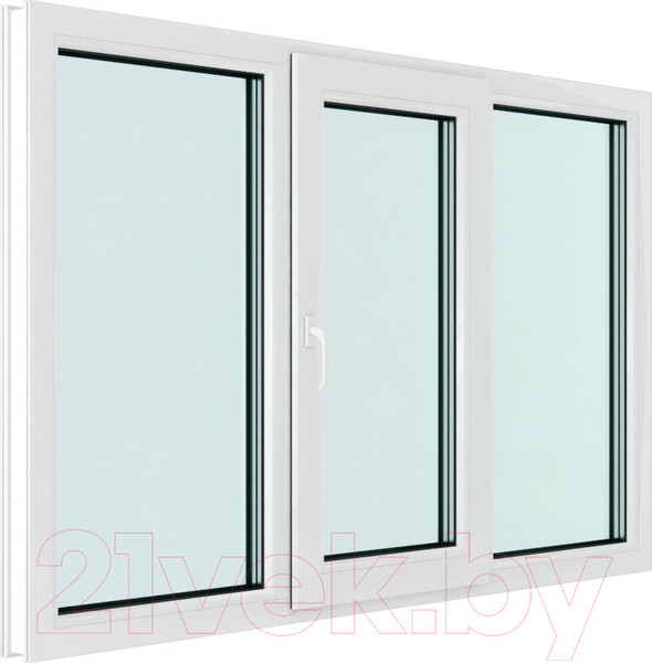 Изображение товара Окно ПВХ Rehau Roto NX Поворотно-откидное створка по середине 3 стекла (1800x2200x70)