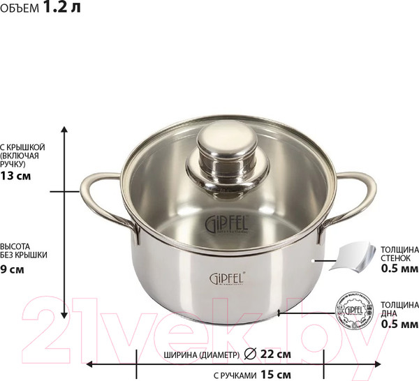 Изображение товара Кастрюля Gipfel Mini 1204