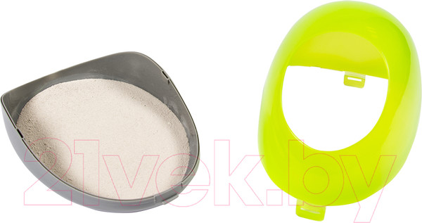 Изображение товара Купалка для клетки Duvo Plus С песком для шиншилл / 357007/DV (серый/зеленый)