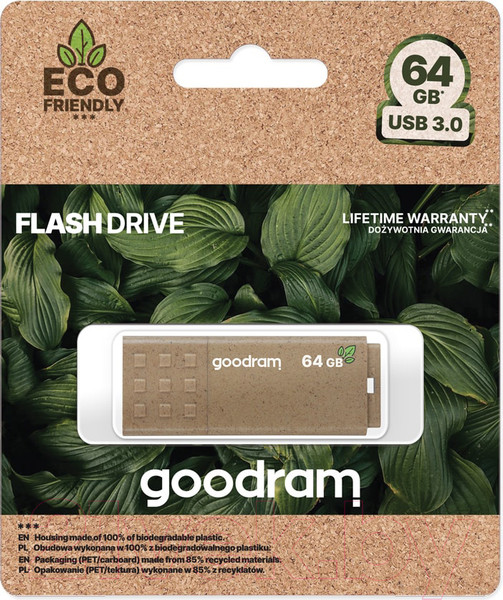 Изображение товара USB flash накопитель Goodram UME3 64GB Eco (UME3-0640EFR11)