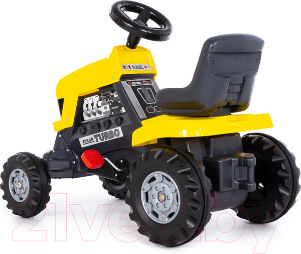 Изображение товара Каталка детская Полесье Turbo Трактор с педалям / 89311 (желтый)
