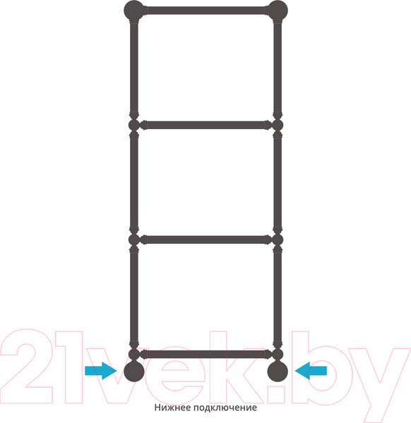 Изображение товара Полотенцесушитель водяной Сунержа Ренессанс 1304 126x50 / 00-0280-1250
