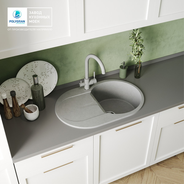 Изображение товара Мойка кухонная Polygran Atol-760 (серый)