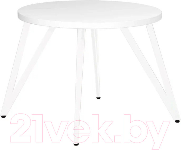 Изображение товара Обеденный стол Millwood Женева 2 Л D90 / 90x90x75 (белый/металл белый)