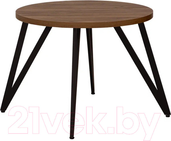 Изображение товара Обеденный стол Millwood Женева 2 Л D90 / 90x90x75 (дуб табачный Craft/металл черный)