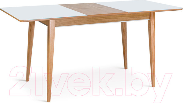 Изображение товара Обеденный стол ТехКомПро Арека ПРС 80x120-160 (бук/стекло/тон 2/ножка 7)