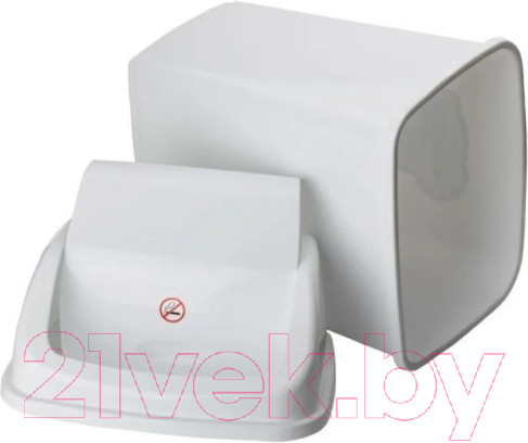 Изображение товара Мусорное ведро Эльфпласт Ромашка EP058 (18л, белый)