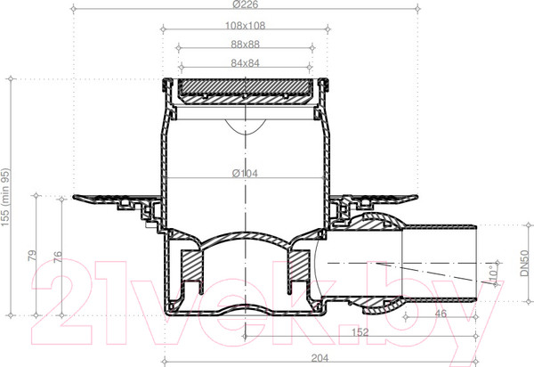 Изображение товара Трап для душа Bettoserb Confluo Standard Dry 1 Mask 100x100 / 13000067