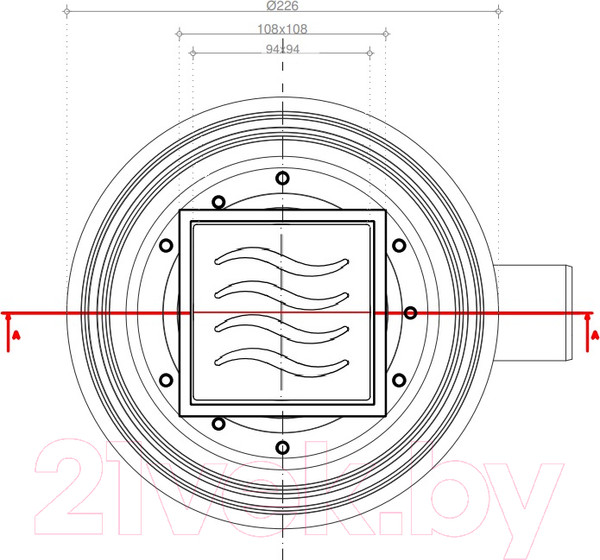 Изображение товара Трап для душа Bettoserb Confluo Standard Dry 1 Mask 100x100 / 13000067