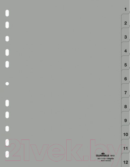 Изображение товара Разделитель документов Durable 651210 (серый)