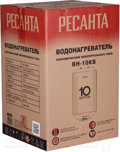 Изображение товара Накопительный водонагреватель Ресанта ВН-10КВ (74/5/9)