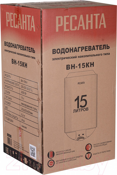 Изображение товара Накопительный водонагреватель Ресанта ВН-15КН (74/5/12)