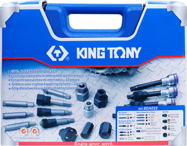 Изображение товара Набор головок слесарных King TONY 9DA022