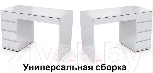Изображение товара Письменный стол SV-мебель №13 (белый глянец)