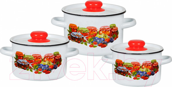 Изображение товара Набор кастрюль СтальЭмаль Варенье 1с144