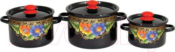 Изображение товара Набор кастрюль СтальЭмаль Вологда 1с144