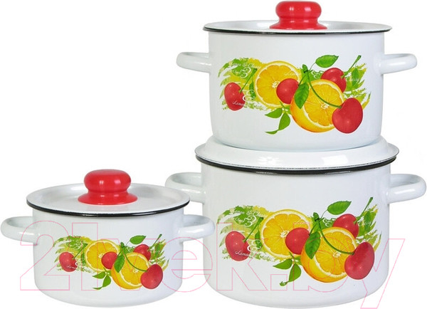 Изображение товара Набор кастрюль СтальЭмаль Фрутта 1с144