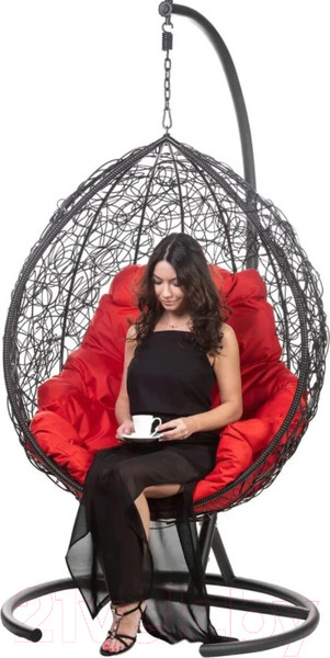 Изображение товара Кресло подвесное BiGarden Tropica Black (красная подушка)