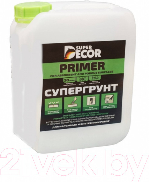 Изображение товара Грунтовка Super Decor Супергрунт 100 + Антисепт (5кг)