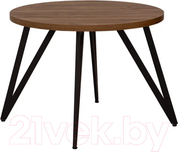 Изображение товара Обеденный стол Millwood Женева 2 Л D100 / 100x100x75 (дуб табачный Craft/металл черный)