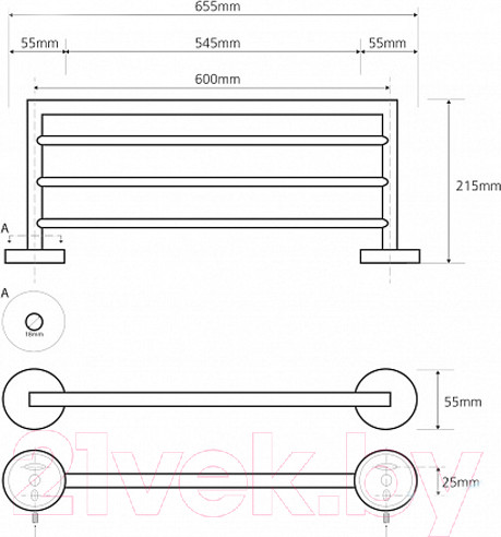 Изображение товара Полка для полотенца Bemeta Neo 104205085