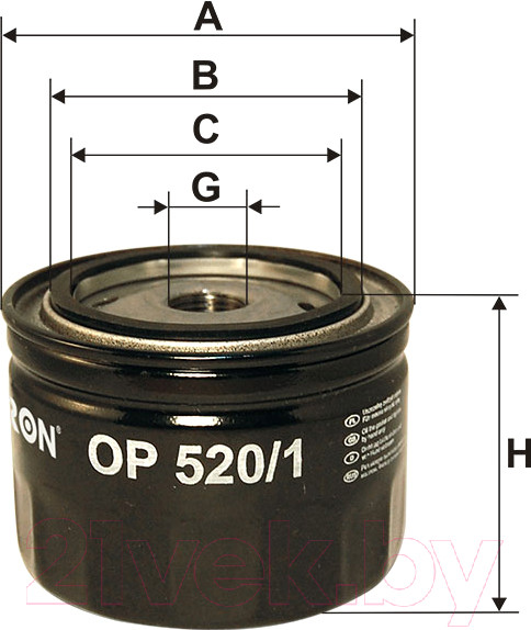 Изображение товара Масляный фильтр Filtron OP520/1