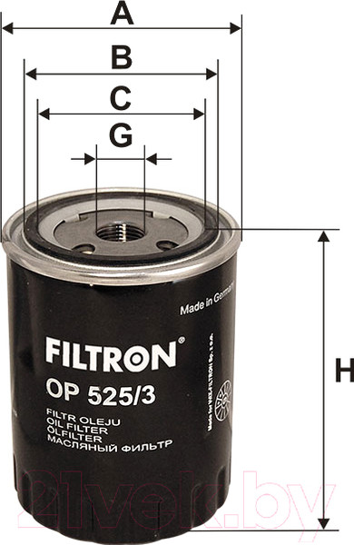 Изображение товара Масляный фильтр Filtron OP525/3