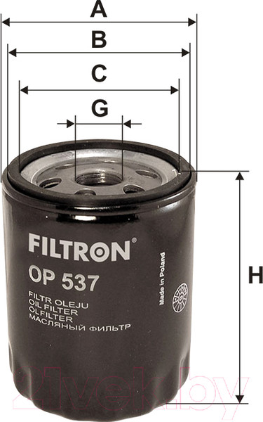 Изображение товара Масляный фильтр Filtron OP537