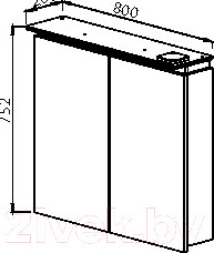 Изображение товара Шкаф с зеркалом для ванной АВН Nola 80 / 86.23