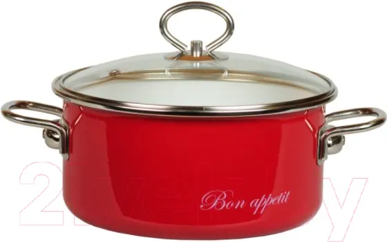 Изображение товара Кастрюля СтальЭмаль Bon Appetit 8SD225S (вишневый)