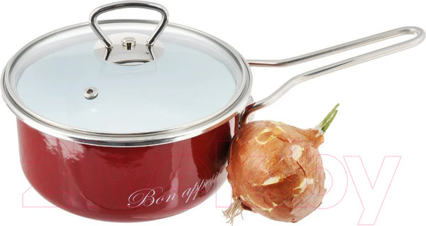 Изображение товара Ковш СтальЭмаль Bon Appetit 8SB168S (вишневый)