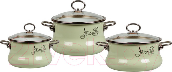 Изображение товара Набор кастрюль СтальЭмаль Maestro 8DT135S (салатовый)