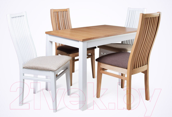 Изображение товара Обеденный стол ТехКомПро Жасмин 95x68-125 / 121752 (дуб/тон 2/подстолье тон 1)