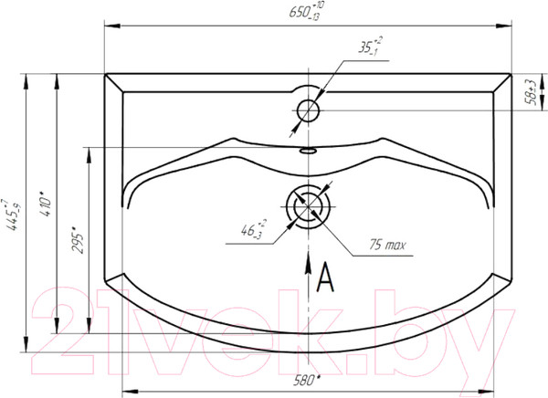 Изображение товара Умывальник Santek Smile 65 (WH207782)