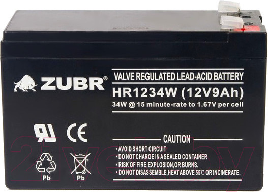 Изображение товара Аккумуляторная батарея Zubr HR1234W (12V/9Ah)