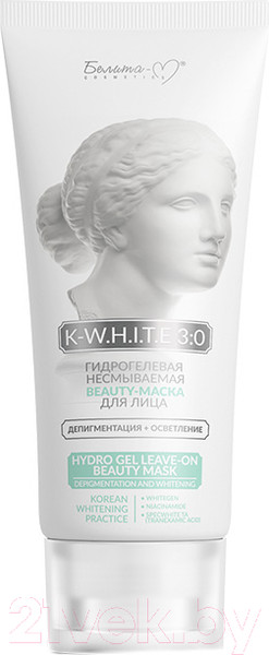 Изображение товара Маска для лица гидрогелевая Белита-М K-W.H.I.T.E 3:0 Депигментация+Осветление несмываемая (75г)