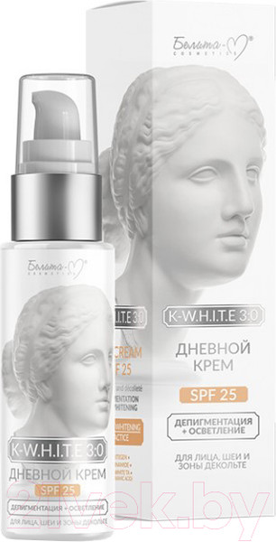 Изображение товара Крем для лица Белита-М K-W.H.I.T.E 3:0 Депигментация+Осветление Дневной SPF25 (50г)