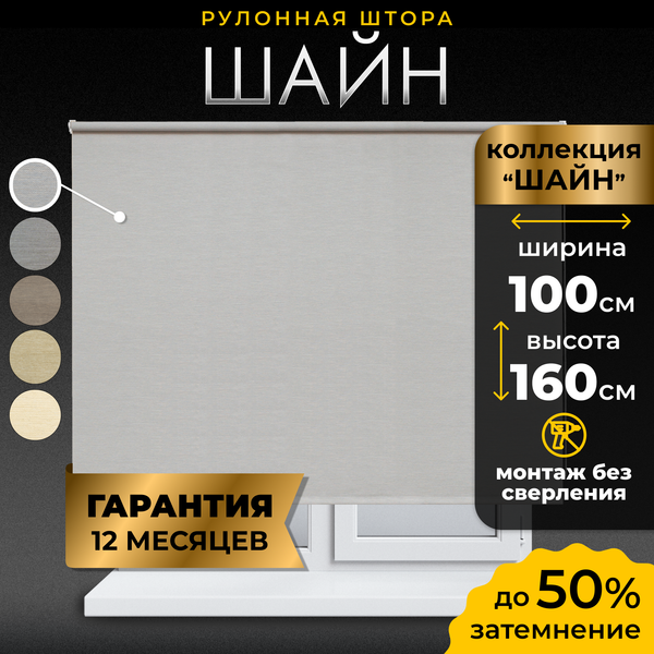 Изображение товара Рулонная штора Lm Decor Шайн LM 42-01 100x160 (бежевый)
