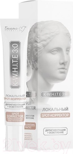 Изображение товара Крем для лица Белита-М K-W.H.I.T.E 3:0 Депигментация+Осветление Локальный Spot-коррект (20г)