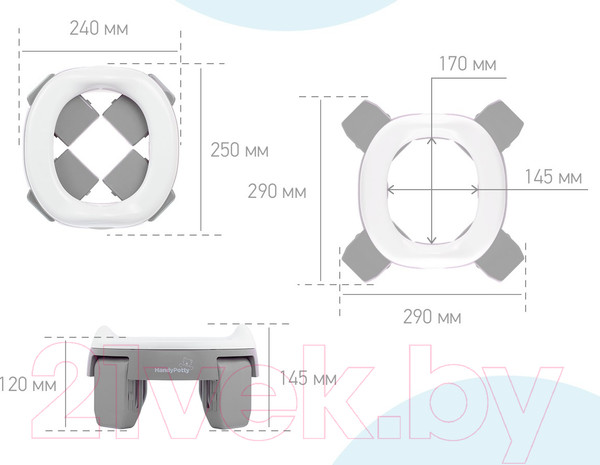 Изображение товара Дорожный горшок Roxy-Kids HandyPotty / HP-250G (серый)